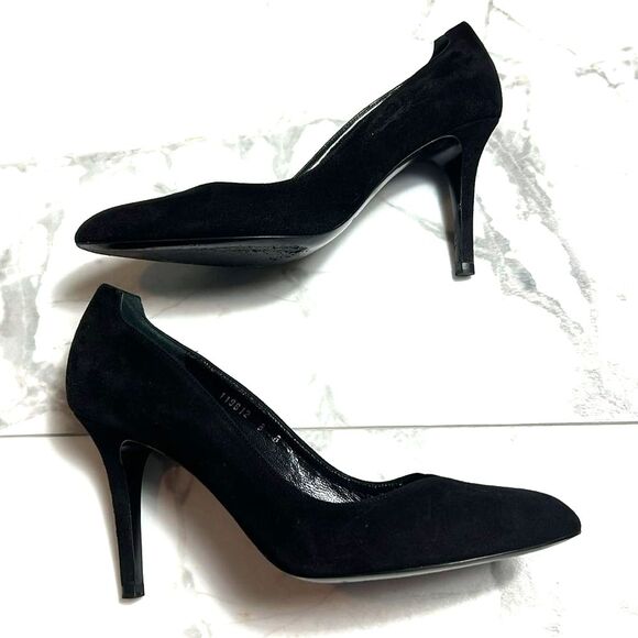 Ralph Lauren Purple Label Shoes - Ralph Lauren Purple Collection Black Suede Heels Size 8 B